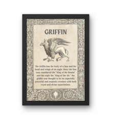 Listing image for Griffin Mythical Creature A5,A4, A3 Unframed Poster Print, Folklore Fantasy Art