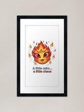 Listing image for A Little Cute Fire Spirit Sticker F Framed Wall Art Poster Canvas Print Picture