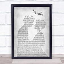 Listing image for Monster Grey Song Lyric Man Lady Bride Groom Wedding Print