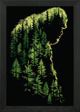 Listing image for Bigfoot in the Woods Framed Wall Art Poster Canvas Print Picture