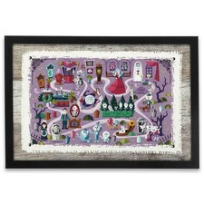Listing image for Disney Haunted Mansion Map Framed Wood Wall Decor - Fun Haunted Mansion Pictu...