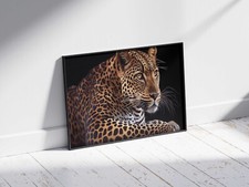 Listing image for MAJESTIC LEOPARD POSTER PRINT BIG CAT WILD ANIMAL NATURE WALL ART A2 A1 SIZE