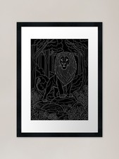Listing image for Barbary lion - Atlas lion - inverte Framed Wall Art Poster Canvas Print Picture