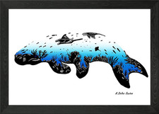 Listing image for Dugong Framed Wall Art Poster Canvas Print Picture