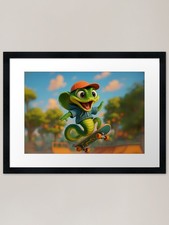 Listing image for Skater Flying Snake Framed Art Prin Framed Wall Art Poster Canvas Print Picture