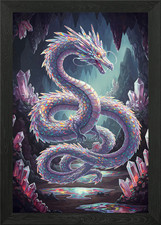 Listing image for Crystal Dragon in Cave Framed Wall Art Poster Canvas Print Picture