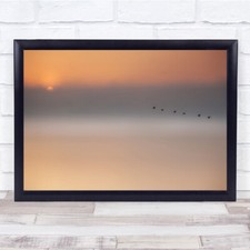 Listing image for Lake Germany Swans Flying In Line Heaven Dream Sky Sunset Wall Art Print