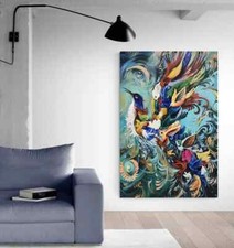 Listing image for Simurgh Bird Wall Art Canvas Unframed Print Art