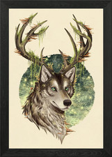 Listing image for Day Forest Guardian Framed Wall Art Poster Canvas Print Picture