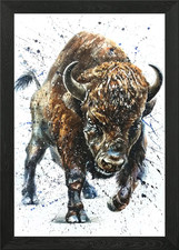 Listing image for Buffalo watercolor Framed Wall Art Poster Canvas Print Picture