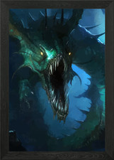 Listing image for Water dragon monster Framed Wall Art Poster Canvas Print Picture