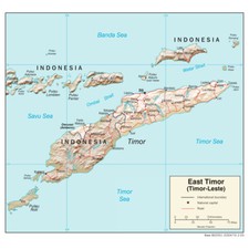 Listing image for East Timor Timor-Leste Physical Geography Map Country Nation Poster Print