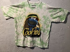 Listing image for Sesame Street Size X Large Rasta Cookie Monster Green Tie Dye Stoner T-Shirt