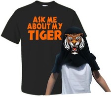 Listing image for Ask Me About My Tiger Men's Flip T-Shirt Funny t shirt animal big cat joke cool