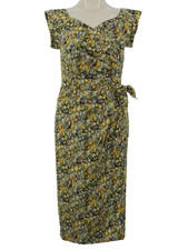 Listing image for Bombshell Dress Liberty Art Fabric Katya Wildman Faux Wrap Sweetheart Neck UK 10