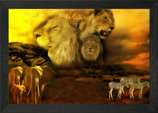 Listing image for African wildlife Framed Wall Art Poster Canvas Print Picture