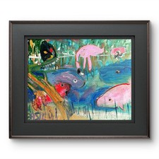 Listing image for Mangrove Colorful Neo Expressionist Original Wall Art Watercolor Canvas 11x14