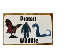 Listing image for Cryptid Protect Wildlife Sticker Big Foot Mothman Loch Ness Monster Waterproof