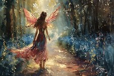 Listing image for STUNNING FAIRY CANVAS PICTURE PRINT WALL ART