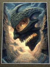 Listing image for Giant Serpent Head with Glowing Eyes in Stone Path Poster 18x24in