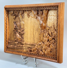 Listing image for Pirate Ship Wooden Wall Art | Handmade Oak Carving | Nautical Decor