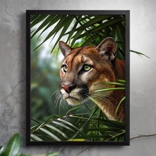 Listing image for Cougar Wall Art Jungle Art Print Big Cat Wall Decor Nature Lover Gift Safari Art