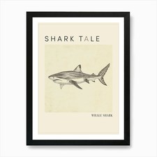 Listing image for Whale Shark Vintage Illustration 3 Framed Wall Art Poster Canvas Print Picture
