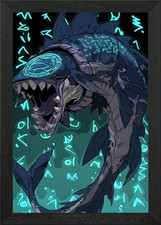 Listing image for Fantasy Sea Serpent Glowing Framed Wall Art Poster Canvas Print Picture