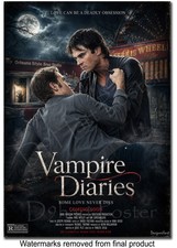 Listing image for Vampire Diaries Poster. Movie Style Concept Poster. Damon and Stefan. A4, A3.