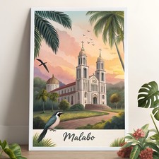 Listing image for Malabo Equatorial Guinea Exotic Travel Poster - Spectacular Cathedral Art Print