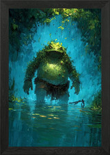 Listing image for Swamp Monster in Murky Water Framed Wall Art Poster Canvas Print Picture