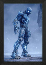 Listing image for Ice Golem Warrior Framed Wall Art Poster Canvas Print Picture
