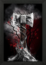 Listing image for Norse Nordic Mythology Framed Wall Art Poster Canvas Print Picture
