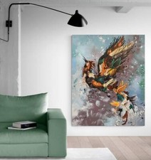 Listing image for Simurgh Bird Wall Art Canvas Unframed Print Art