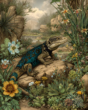 Listing image for 8x10 Lizard Wetland Wildlife Art Print - 805565591