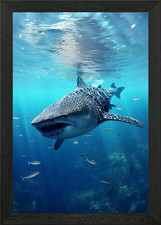 Listing image for Whale Shark Water Framed Wall Art Poster Canvas Print Picture