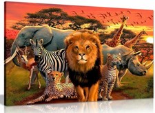 Listing image for African Wildlife Children Bedroom Canvas Wall Art Picture Print