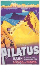 Listing image for Vintage Swiss Mount Pilatus Mountain Railway Tourism Poster A3/A4 Print