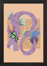 Listing image for Ogopogo Cryptid Art Framed Wall Art Poster Canvas Print Picture