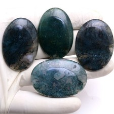 Listing image for Forest Spirit~4 Pcs Natural Moss Agate Hi-Quality Collectible Oval Gemstones Lot