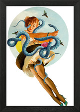 Listing image for flying snake Framed Wall Art Poster Canvas Print Picture
