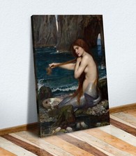 Listing image for John William Waterhouse Mermaid CANVAS WALL ART PICTURE PRINT PAINTING