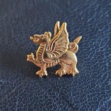 Listing image for Welsh Dragon Badge Pin Gold Colour Wales Souvenir