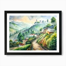Listing image for Kandy Sri Lanka A Vintage Illustrat Framed Wall Art Poster Canvas Print Picture