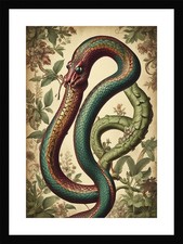Listing image for Exquisite Snake Art Print Framed Wall Poster Picture