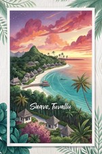 Listing image for Stunning Savave, Tuvalu Travel Poster - Exotic Pacific Island Art Print A1-A4 Po