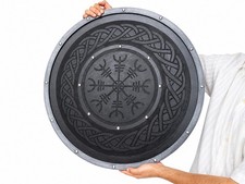 Listing image for Handmade Viking Shield Helm of Awe Norse Mythology Wall Art Cosplay Prop