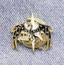 Listing image for Dragon Moon And Star Enamel Pin Badge, Collectable Dragon Enamel Pin Badge