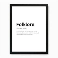 Listing image for Folklore Definition Meaning 1 Art P Framed Wall Art Poster Canvas Print Picture