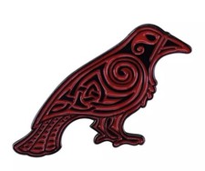 Listing image for Raven Celtic Knot Runes Norse Viking Mythology Metal Pin Badge Nordic Valhalla